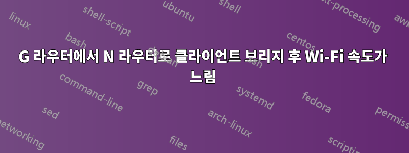 G 라우터에서 N 라우터로 클라이언트 브리지 후 Wi-Fi 속도가 느림