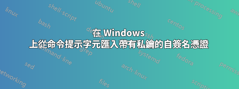 在 Windows 上從命令提示字元匯入帶有私鑰的自簽名憑證