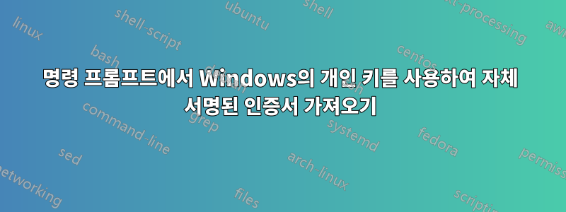 명령 프롬프트에서 Windows의 개인 키를 사용하여 자체 서명된 인증서 가져오기