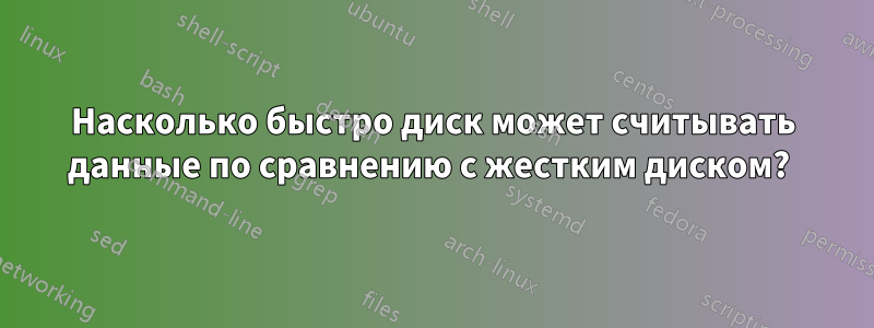 Насколько быстро диск может считывать данные по сравнению с жестким диском? 