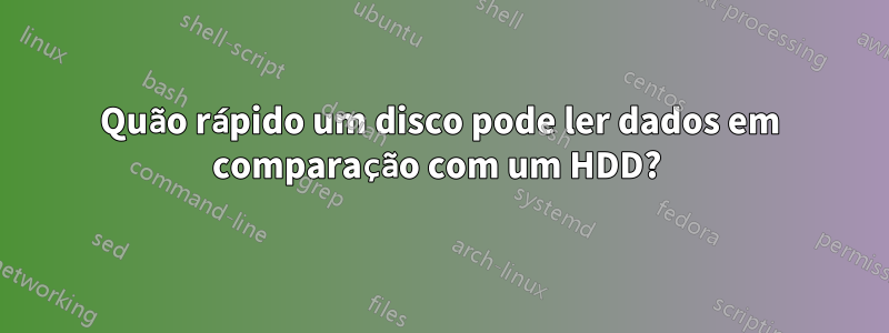 Quão rápido um disco pode ler dados em comparação com um HDD? 