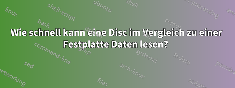 Wie schnell kann eine Disc im Vergleich zu einer Festplatte Daten lesen? 