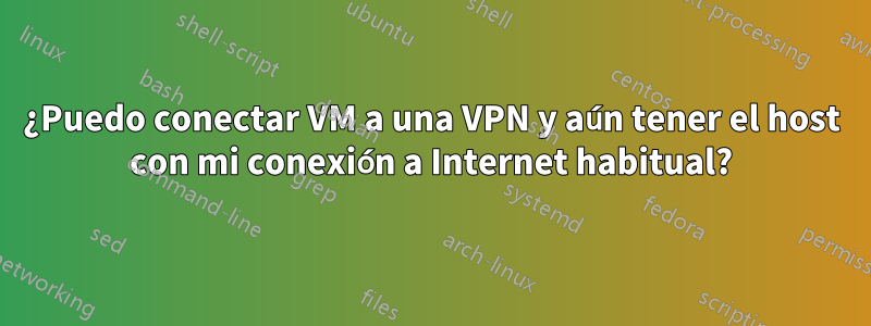 ¿Puedo conectar VM a una VPN y aún tener el host con mi conexión a Internet habitual?