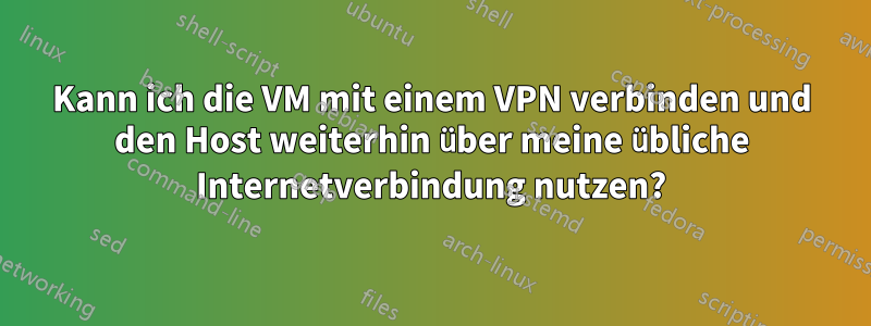 Kann ich die VM mit einem VPN verbinden und den Host weiterhin über meine übliche Internetverbindung nutzen?