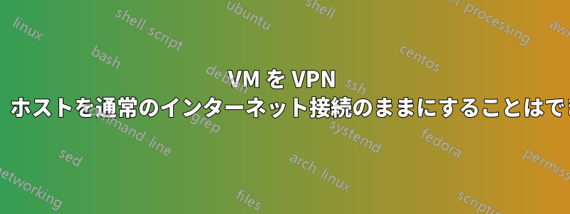 VM を VPN に接続し、ホストを通常のインターネット接続のままにすることはできますか?