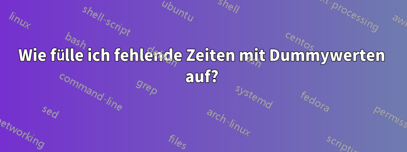 Wie fülle ich fehlende Zeiten mit Dummywerten auf?