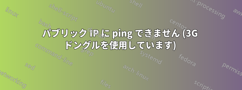 パブリック IP に ping できません (3G ドングルを使用しています)