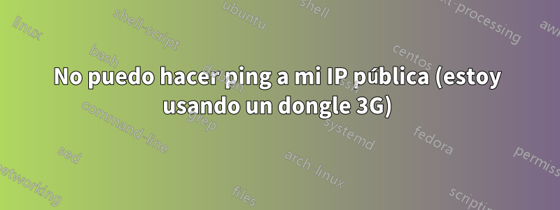 No puedo hacer ping a mi IP pública (estoy usando un dongle 3G)