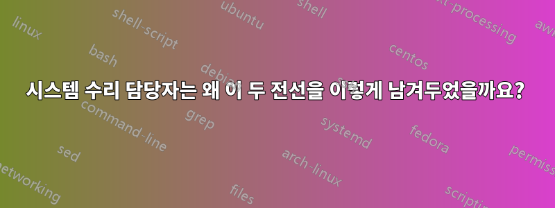 시스템 수리 담당자는 왜 이 두 전선을 이렇게 남겨두었을까요?