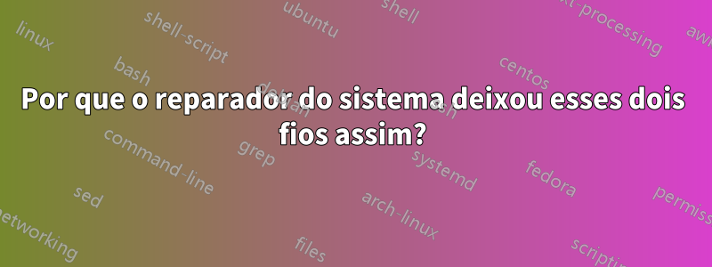 Por que o reparador do sistema deixou esses dois fios assim?