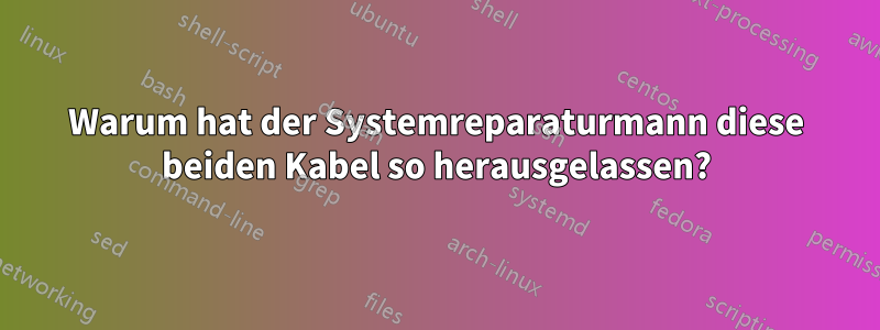 Warum hat der Systemreparaturmann diese beiden Kabel so herausgelassen?