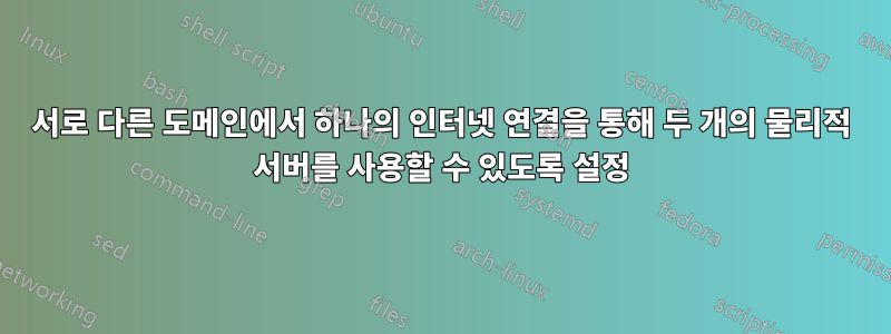 서로 다른 도메인에서 하나의 인터넷 연결을 통해 두 개의 물리적 서버를 사용할 수 있도록 설정