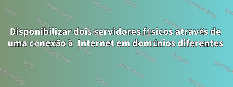 Disponibilizar dois servidores físicos através de uma conexão à Internet em domínios diferentes