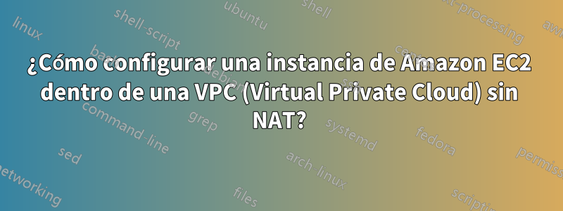 ¿Cómo configurar una instancia de Amazon EC2 dentro de una VPC (Virtual Private Cloud) sin NAT?