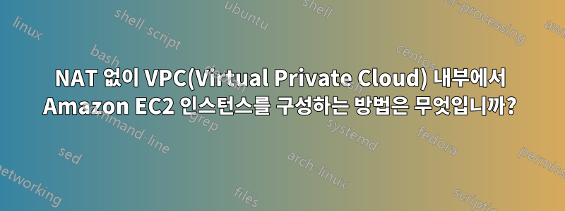 NAT 없이 VPC(Virtual Private Cloud) 내부에서 Amazon EC2 인스턴스를 구성하는 방법은 무엇입니까?