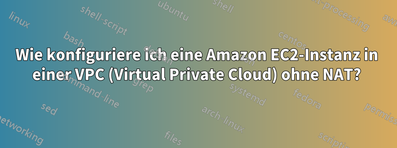 Wie konfiguriere ich eine Amazon EC2-Instanz in einer VPC (Virtual Private Cloud) ohne NAT?