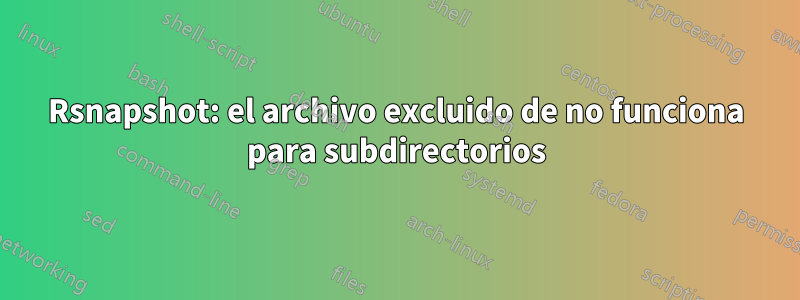 Rsnapshot: el archivo excluido de no funciona para subdirectorios