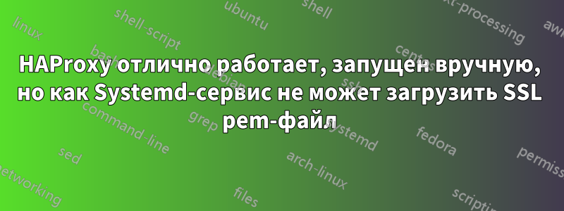 HAProxy отлично работает, запущен вручную, но как Systemd-сервис не может загрузить SSL pem-файл