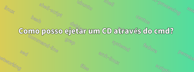 Como posso ejetar um CD através do cmd?