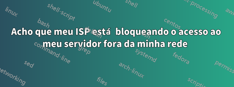 Acho que meu ISP está bloqueando o acesso ao meu servidor fora da minha rede 