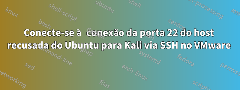 Conecte-se à conexão da porta 22 do host recusada do Ubuntu para Kali via SSH no VMware