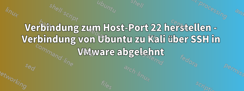 Verbindung zum Host-Port 22 herstellen - Verbindung von Ubuntu zu Kali über SSH in VMware abgelehnt