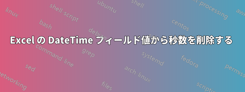 Excel の DateTime フィールド値から秒数を削除する