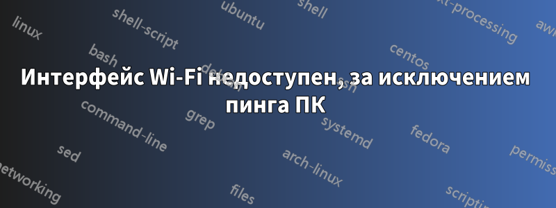 Интерфейс Wi-Fi недоступен, за исключением пинга ПК