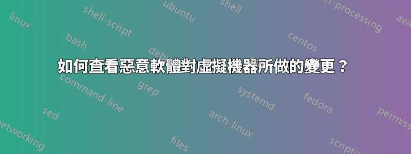 如何查看惡意軟體對虛擬機器所做的變更？