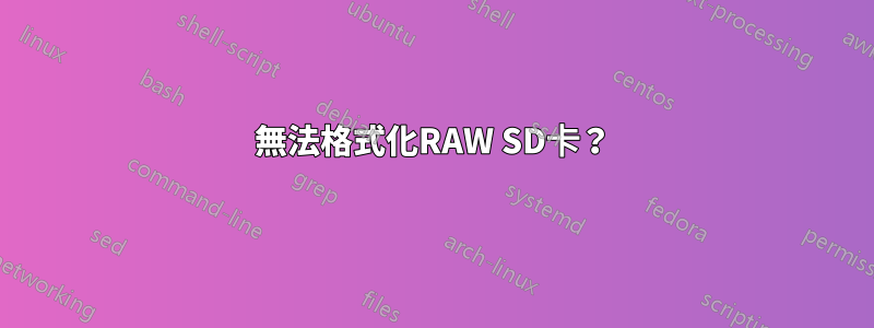 無法格式化RAW SD卡？