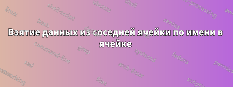 Взятие данных из соседней ячейки по имени в ячейке