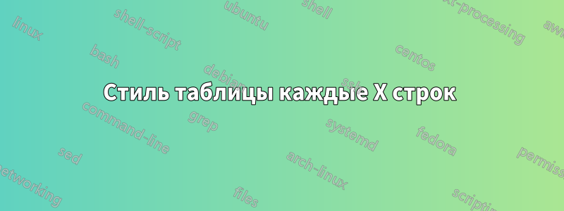 Стиль таблицы каждые X строк