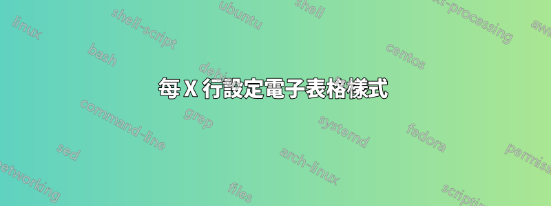 每 X 行設定電子表格樣式