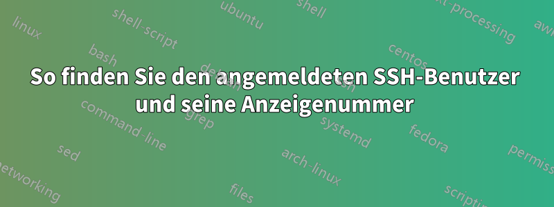 So finden Sie den angemeldeten SSH-Benutzer und seine Anzeigenummer