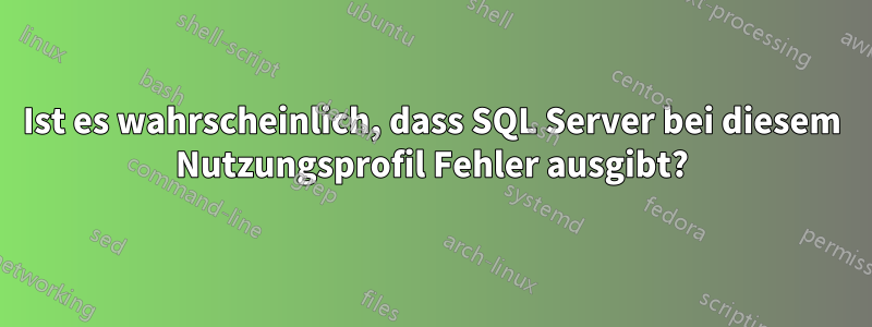 Ist es wahrscheinlich, dass SQL Server bei diesem Nutzungsprofil Fehler ausgibt?