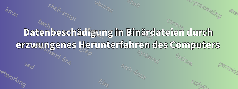 Datenbeschädigung in Binärdateien durch erzwungenes Herunterfahren des Computers