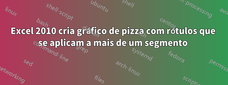 Excel 2010 cria gráfico de pizza com rótulos que se aplicam a mais de um segmento