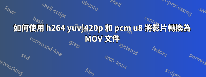 如何使用 h264 yuvj420p 和 pcm u8 將影片轉換為 MOV 文件