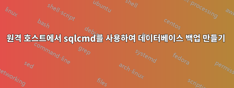 원격 호스트에서 sqlcmd를 사용하여 데이터베이스 백업 만들기