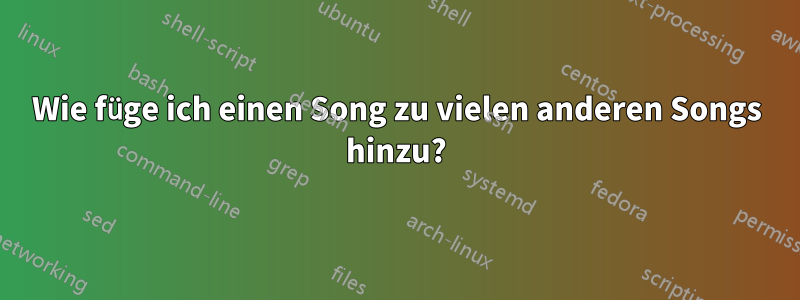 Wie füge ich einen Song zu vielen anderen Songs hinzu?