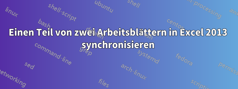 Einen Teil von zwei Arbeitsblättern in Excel 2013 synchronisieren