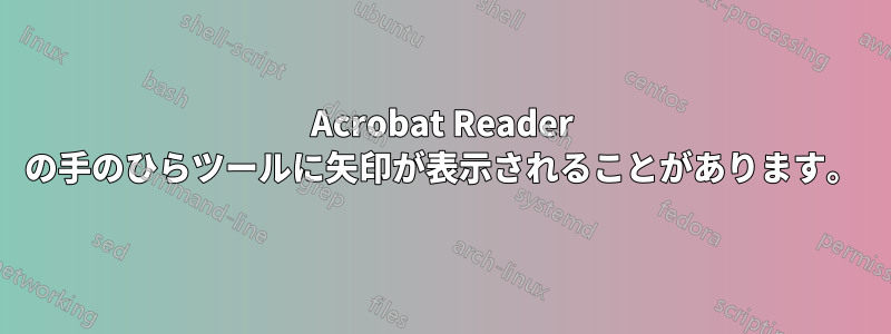 Acrobat Reader の手のひらツールに矢印が表示されることがあります。