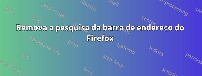 Remova a pesquisa da barra de endereço do Firefox