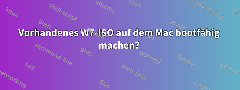 Vorhandenes W7-ISO auf dem Mac bootfähig machen?