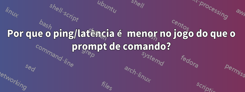 Por que o ping/latência é menor no jogo do que o prompt de comando?