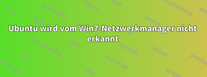 Ubuntu wird vom Win7-Netzwerkmanager nicht erkannt