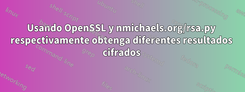 Usando OpenSSL y nmichaels.org/rsa.py respectivamente obtenga diferentes resultados cifrados