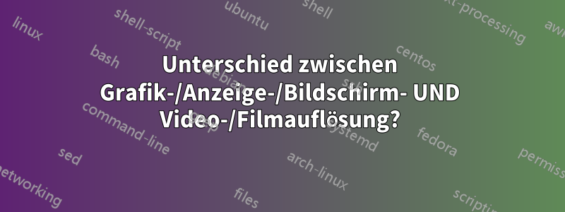 Unterschied zwischen Grafik-/Anzeige-/Bildschirm- UND Video-/Filmauflösung?