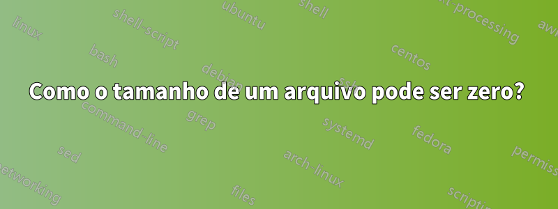 Como o tamanho de um arquivo pode ser zero?