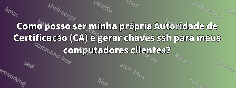 Como posso ser minha própria Autoridade de Certificação (CA) e gerar chaves ssh para meus computadores clientes?